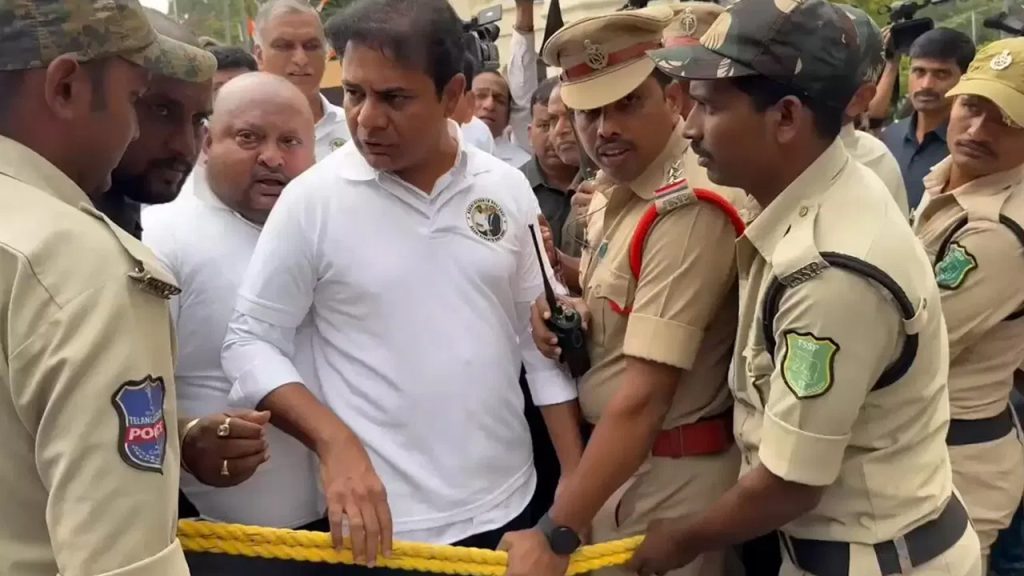 అసెంబ్లీ వద్ద ఉద్రిక్తత.. బీఆర్ఎస్ నాయకులను అడ్డుకున్న పోలీసులు